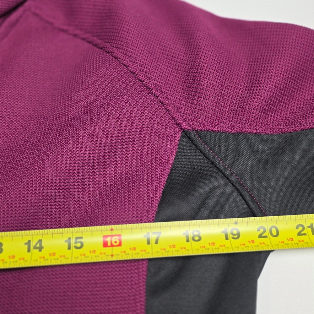 Spyder Full Zip Jacket Womens Lg Berry Black Waffle Knit Activewear Fleece Lined - Picture 7 of 7
